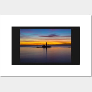 St marys lighthouse sunrise Posters and Art